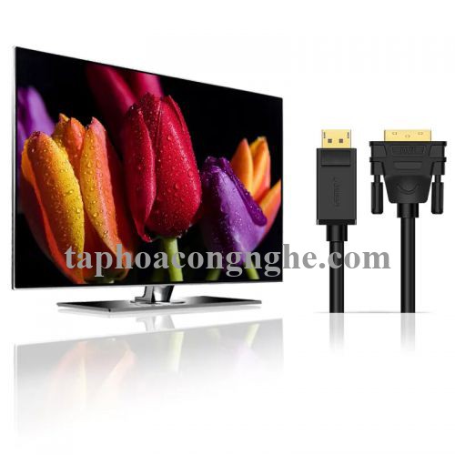 Ugreen 10222 3M màu Đen Cáp chuyển đổi DP sang DVI 24 + 1 Hỗ trợ độ phân giải 1920x1201 DP103 30010222